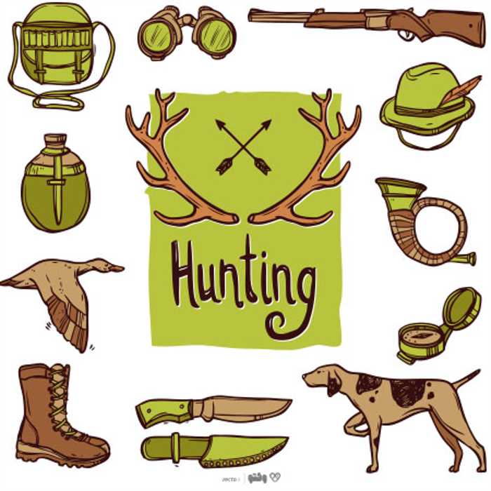 شکار-جنگل-تفنگ-چاقو-کلاه