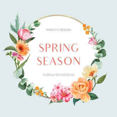 وکتور فریم گل بهاری برای کارت پستال