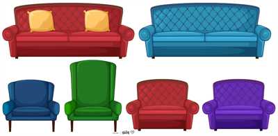وکتور مبل راحتی و صندلی در رنگ های مختلف