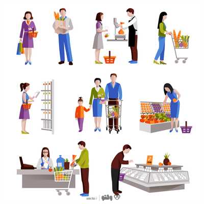 وکتور مواد غذایی | سوپرمارکت | فروشگاه | مارکت | خرید